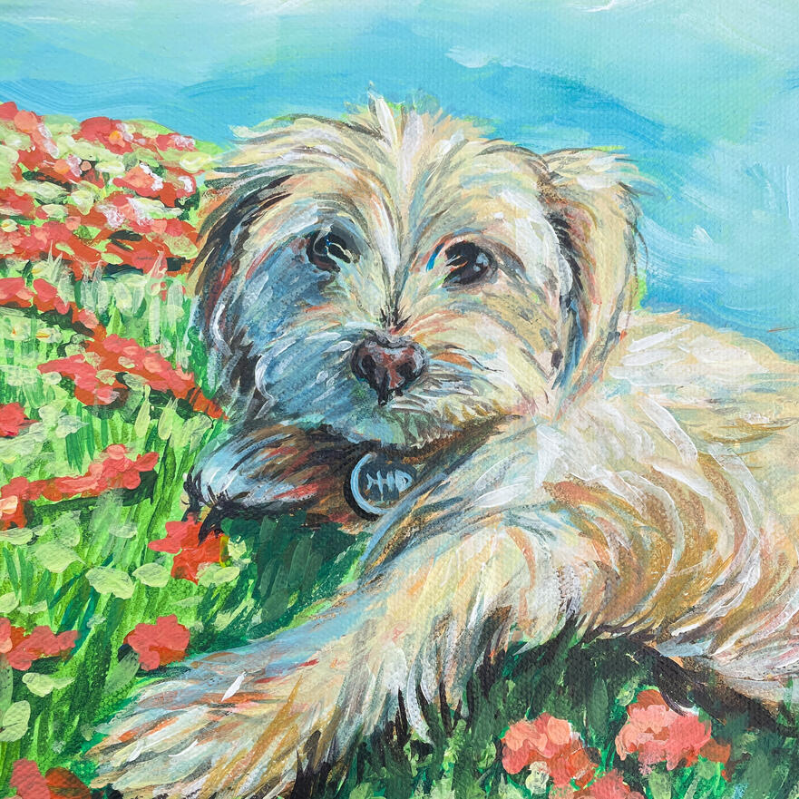 Pet Portrait, Acrylic on Canvas, 2023.